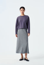 Sienna Ribbed A-Line Midi Skirt