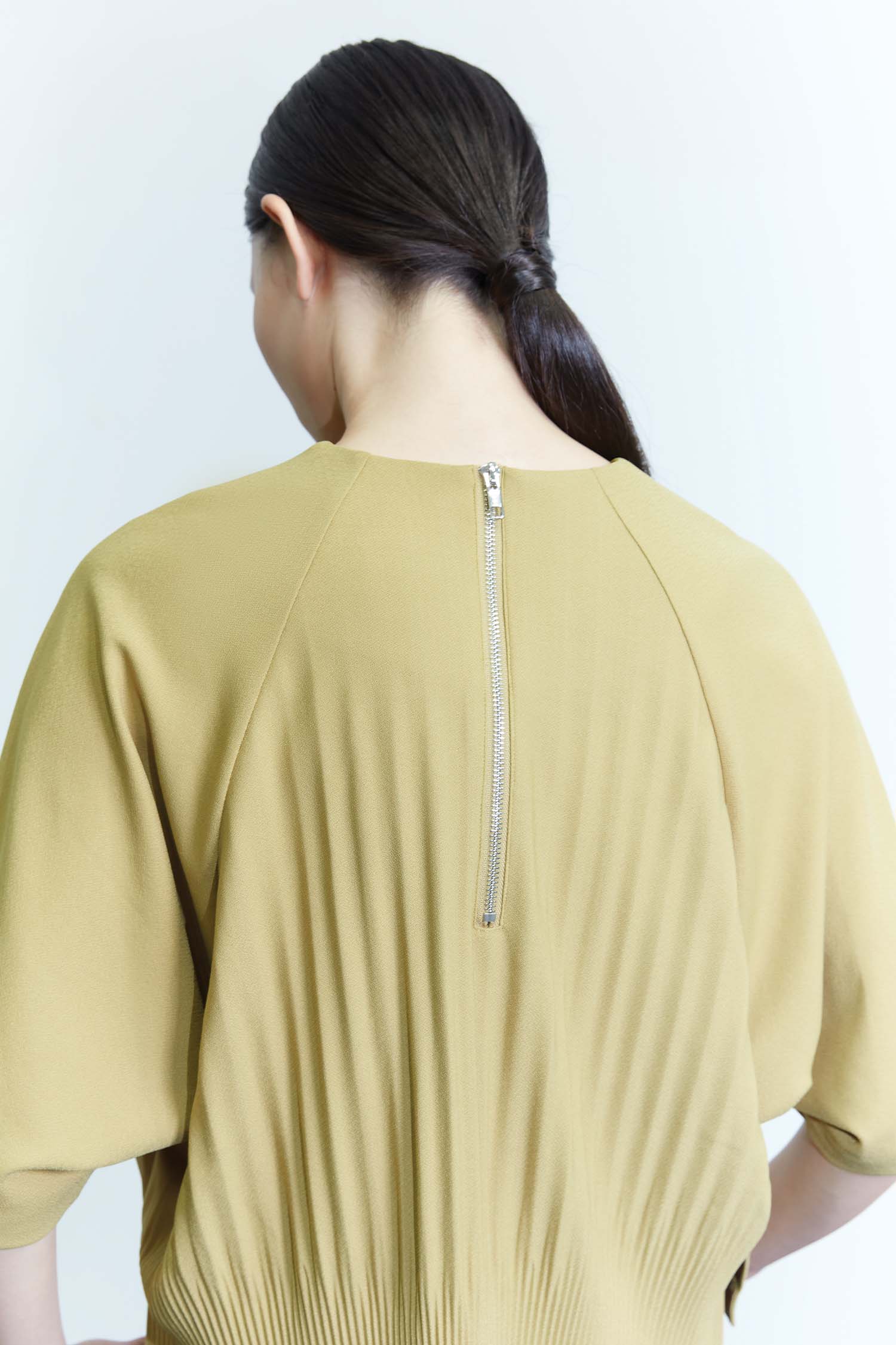 Back-Pleated Dolman Sleeve Top