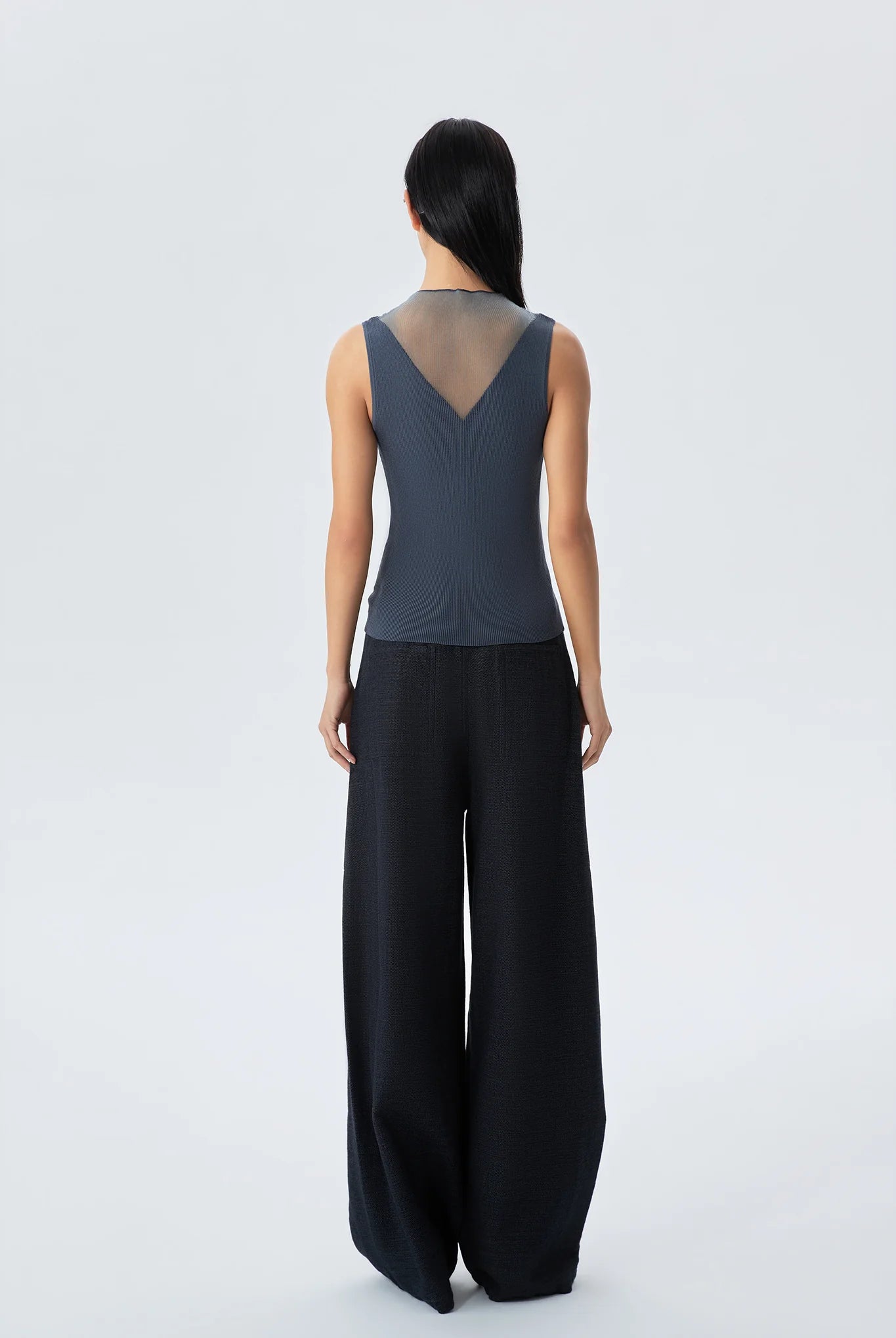 Becca Sleeveless Knit Top Contrast Yarn