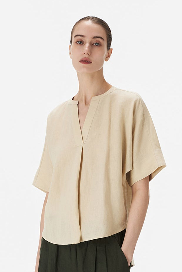 Half-Placket Dolman Top