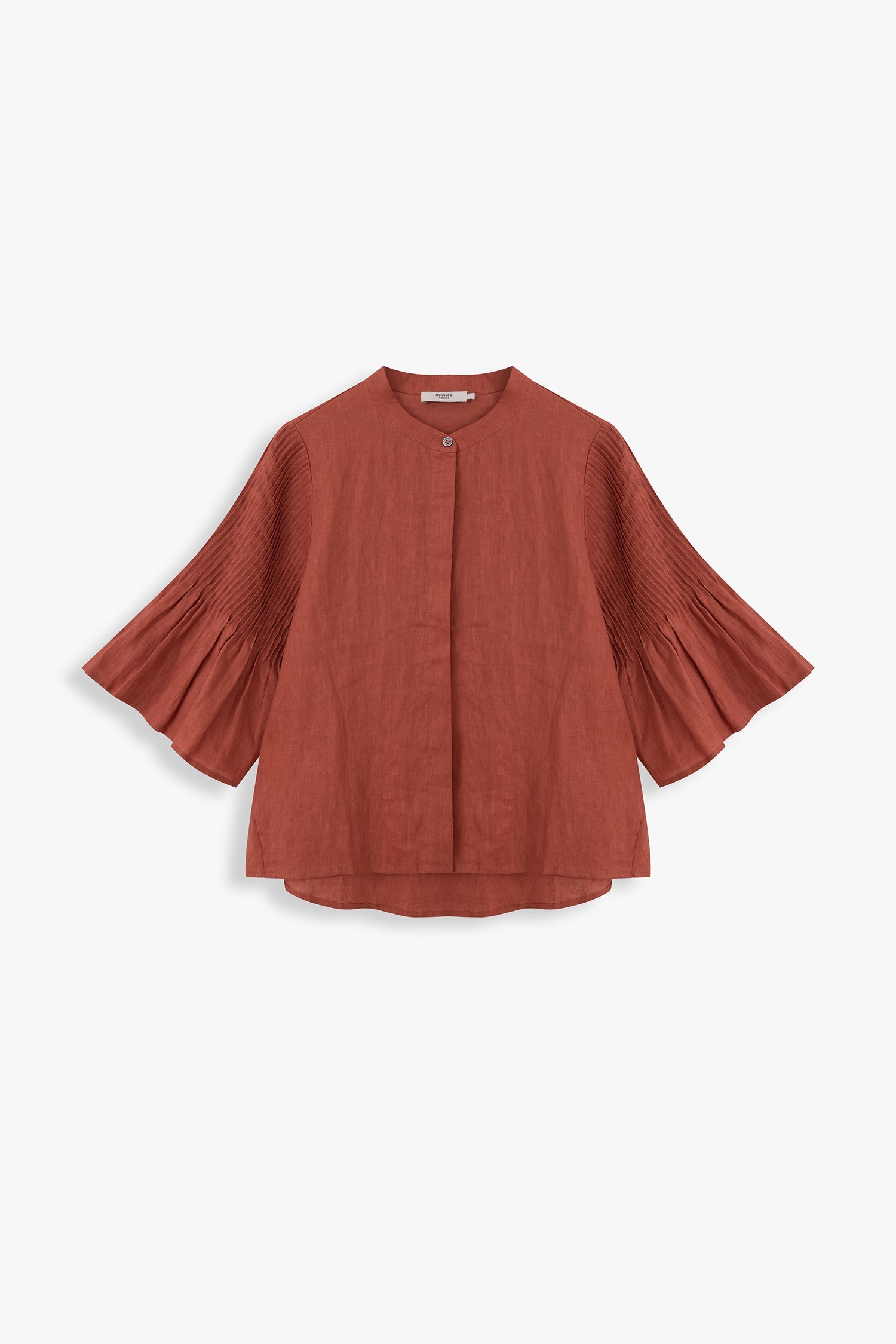 Jane Open Front Pintuck Sleeve Blouse
