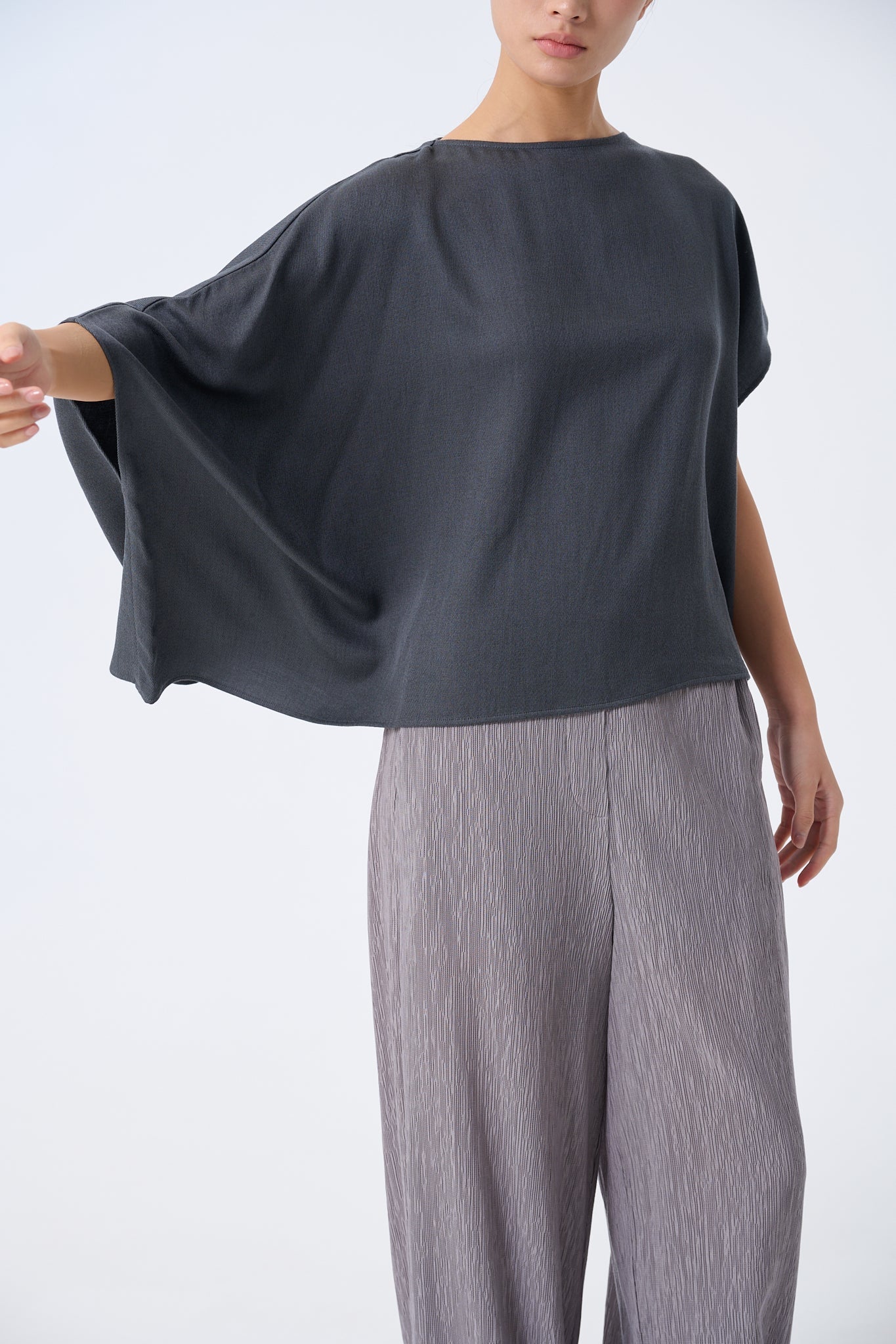 Zion Draped Batwing Poncho Top