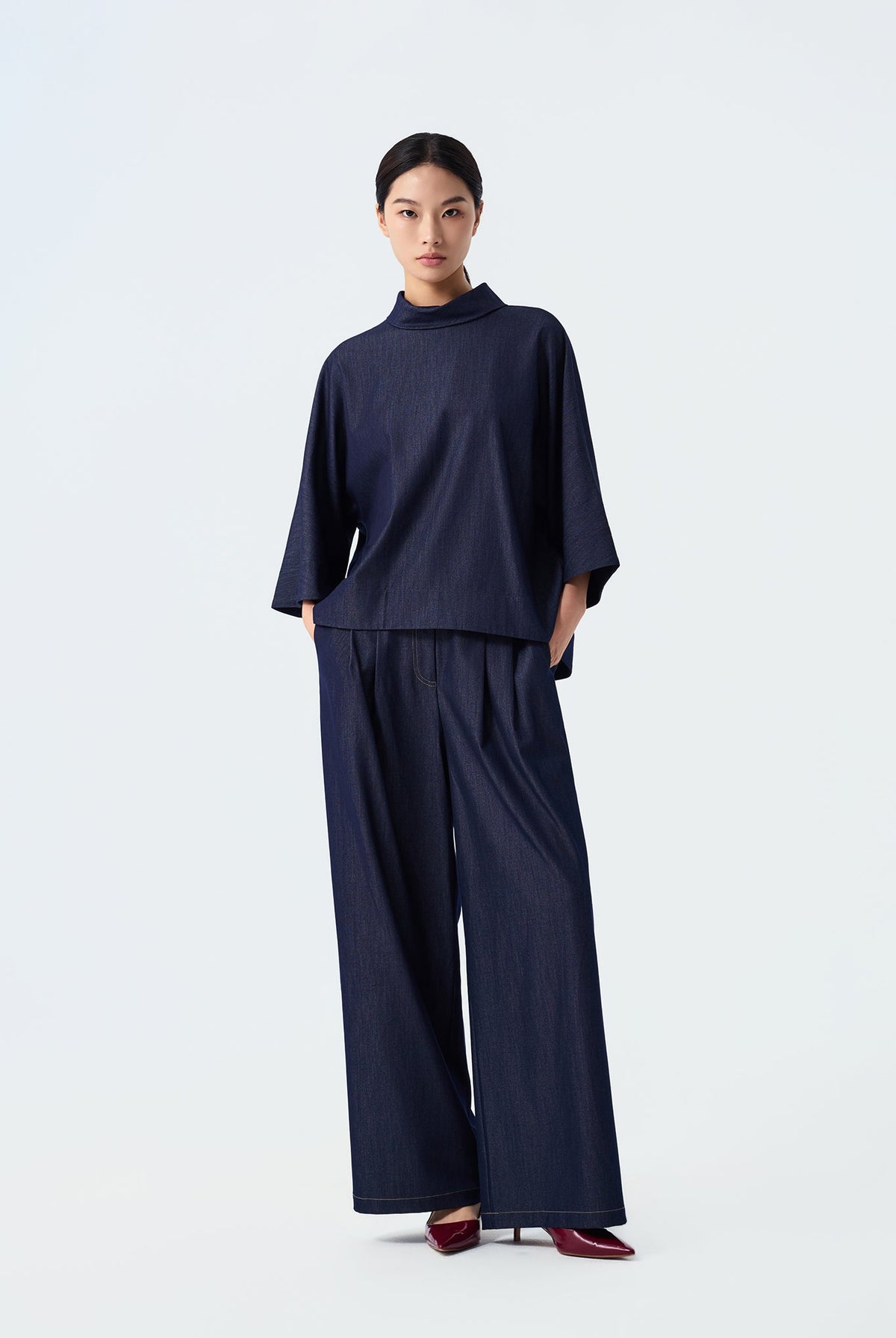 Callie Mock-Neck Dolman Top