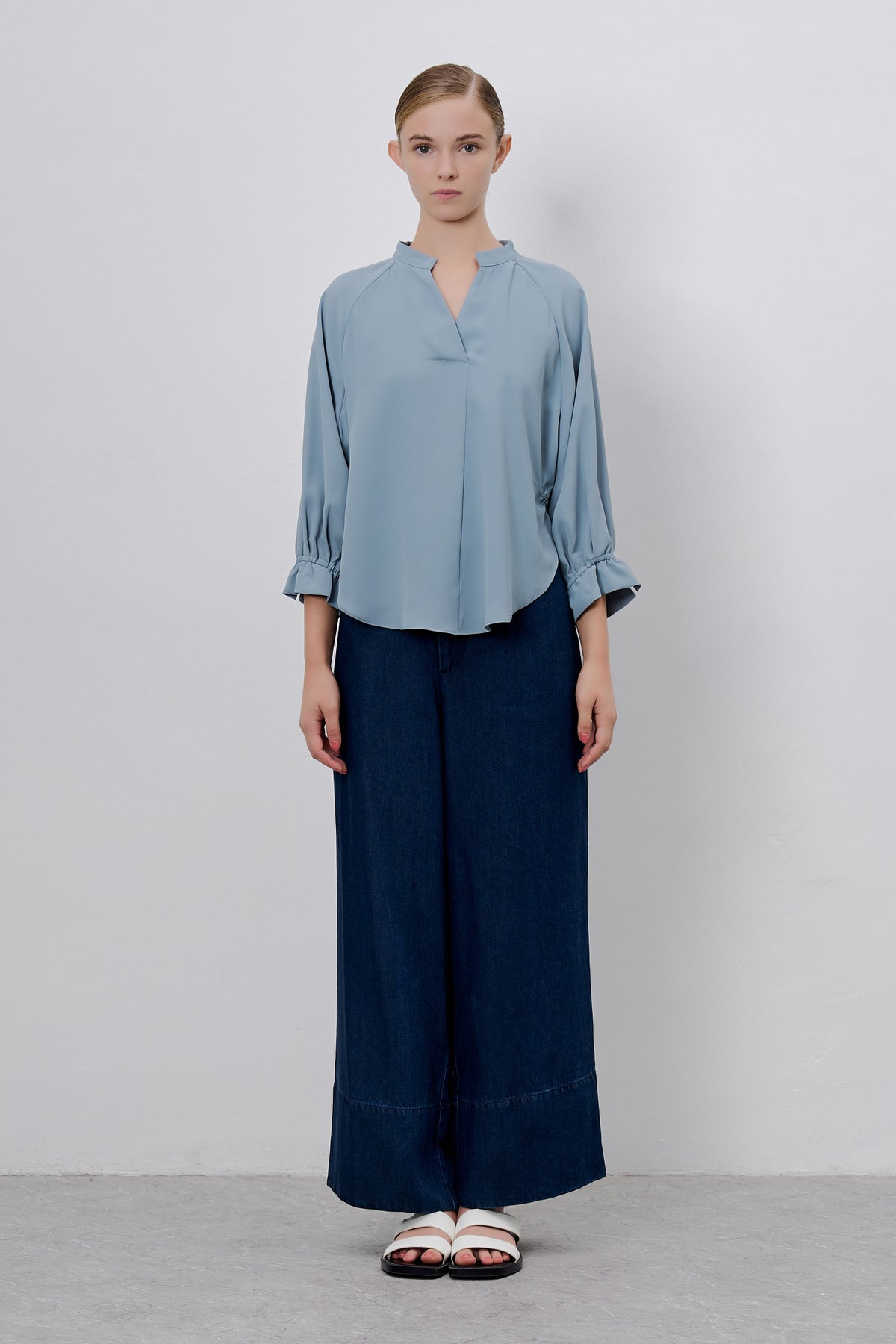 Back Overlap Drawstring Shirt