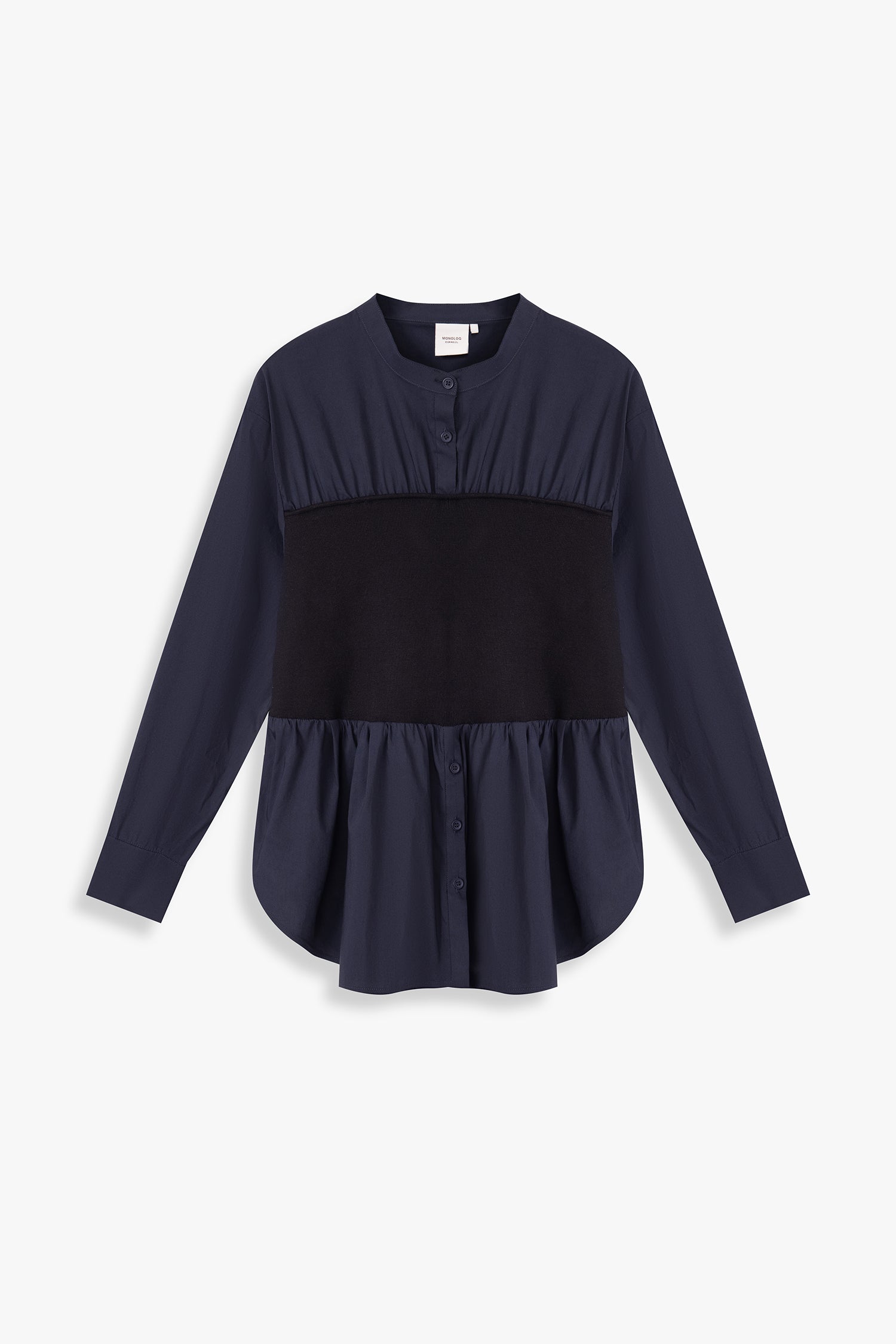Knit-Panel Shirt