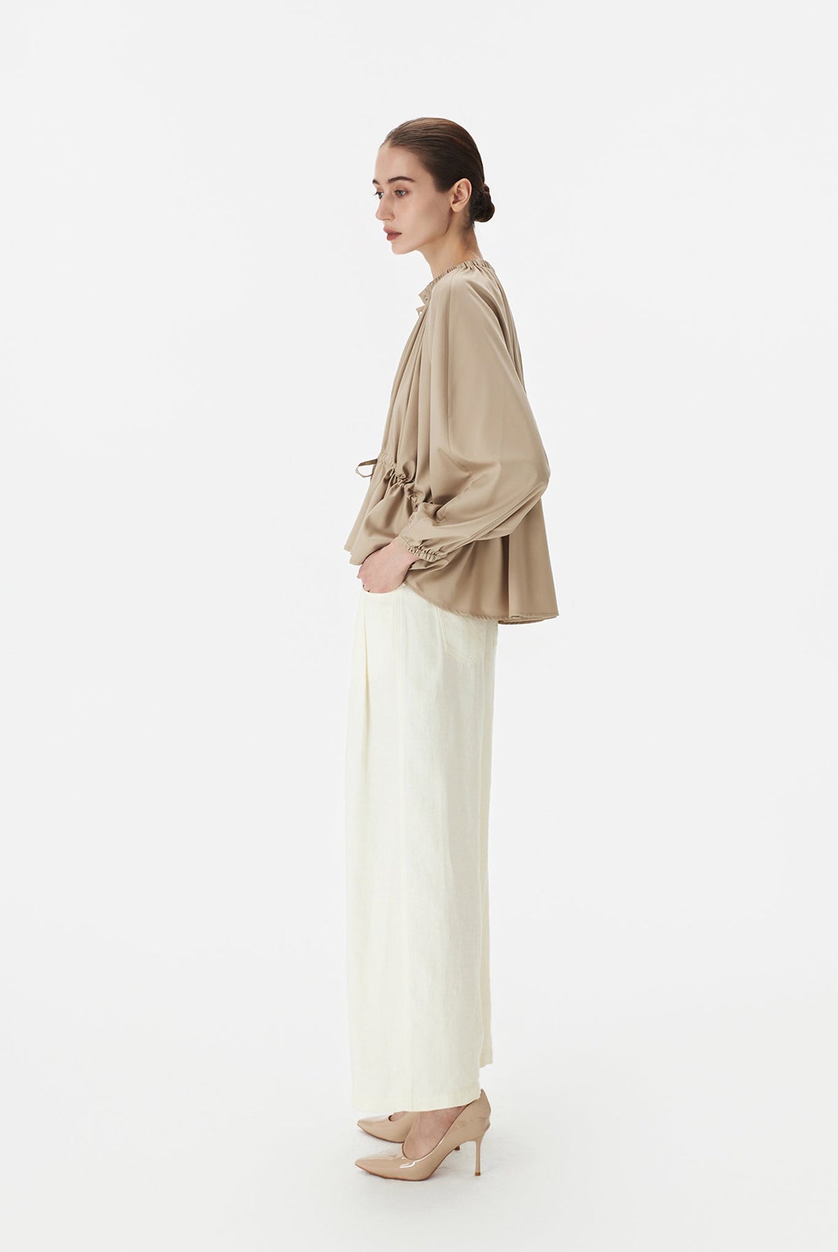 Rusched Neck Trapeze Top