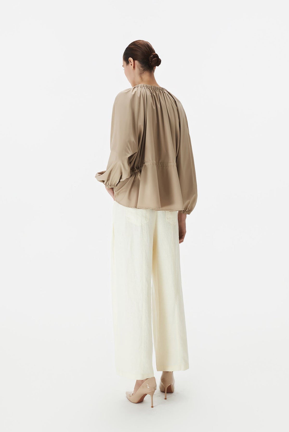 Rusched Neck Trapeze Top