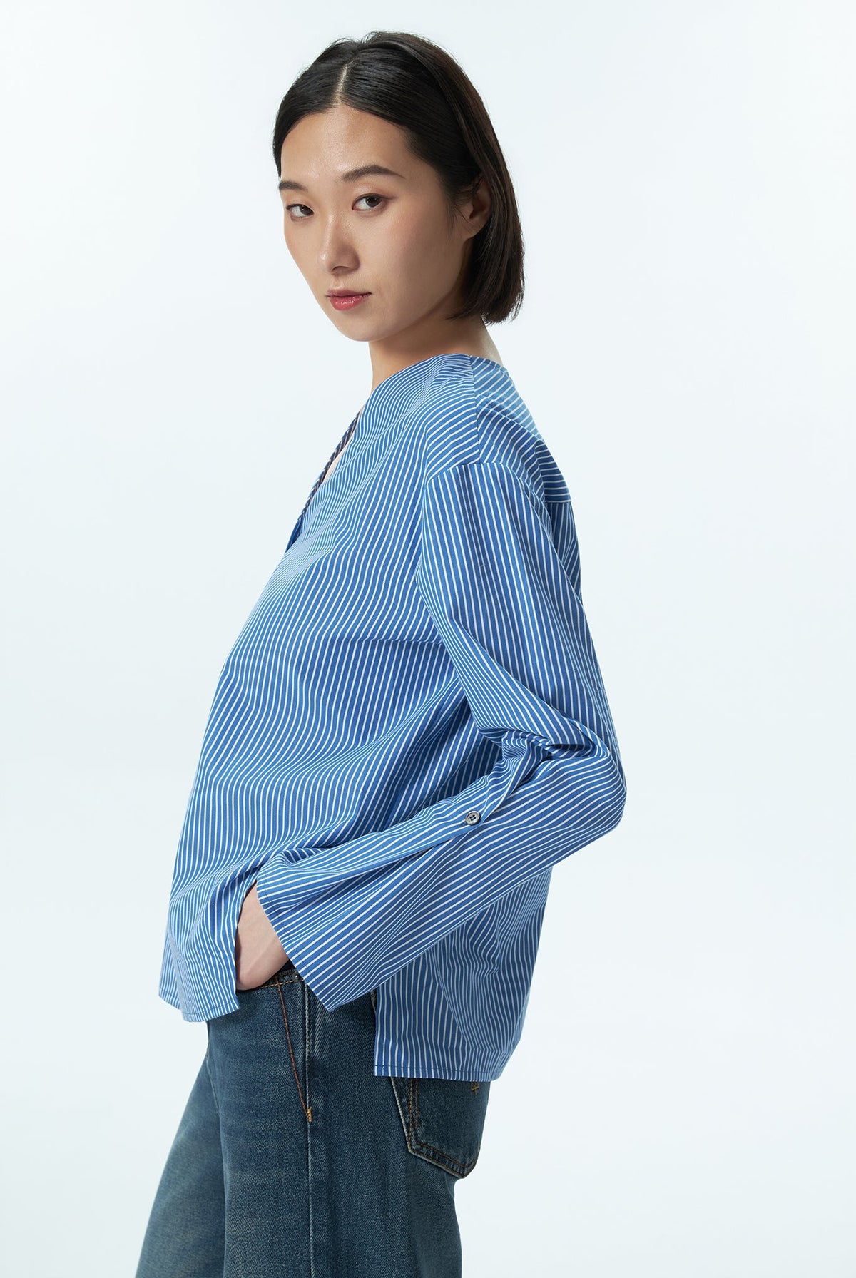 Open Front Long Sleeves Top