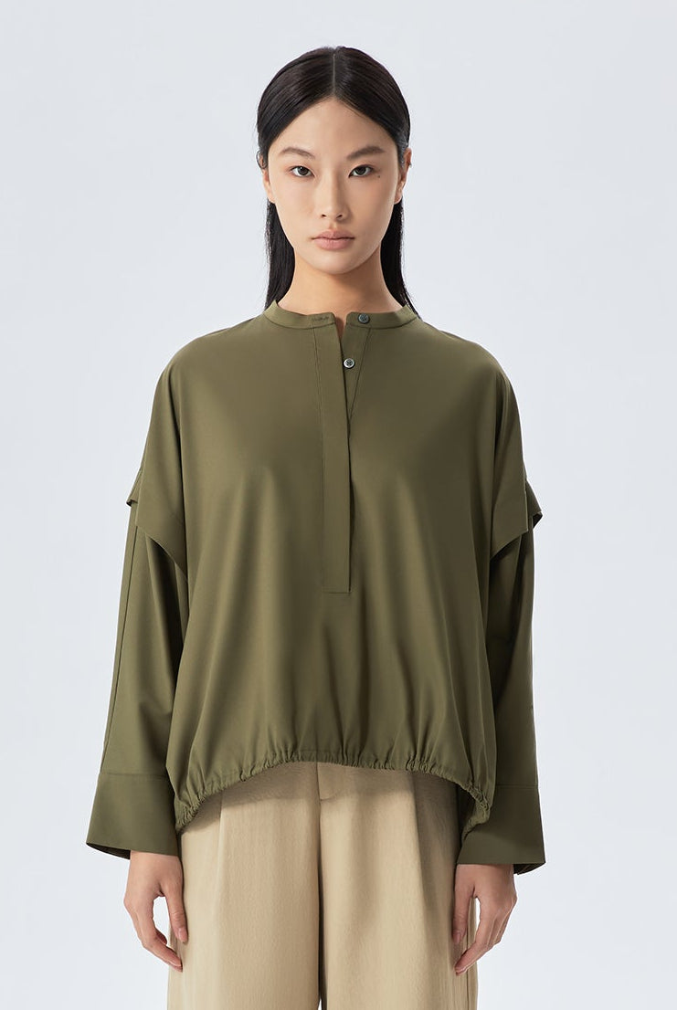 Relaxed-Fit Blouson Top