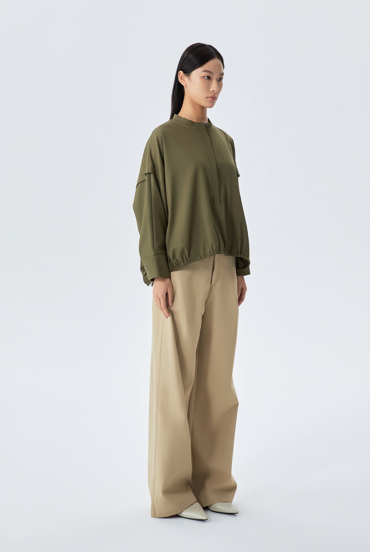 Relaxed-Fit Blouson Top