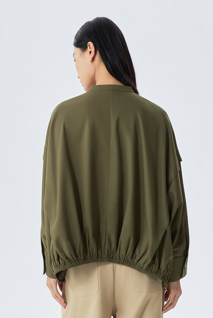 Relaxed-Fit Blouson Top