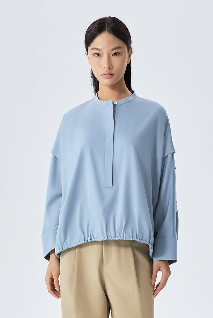 Relaxed-Fit Blouson Top