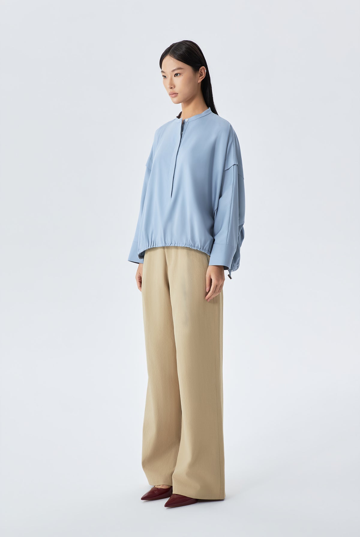 Relaxed-Fit Blouson Top