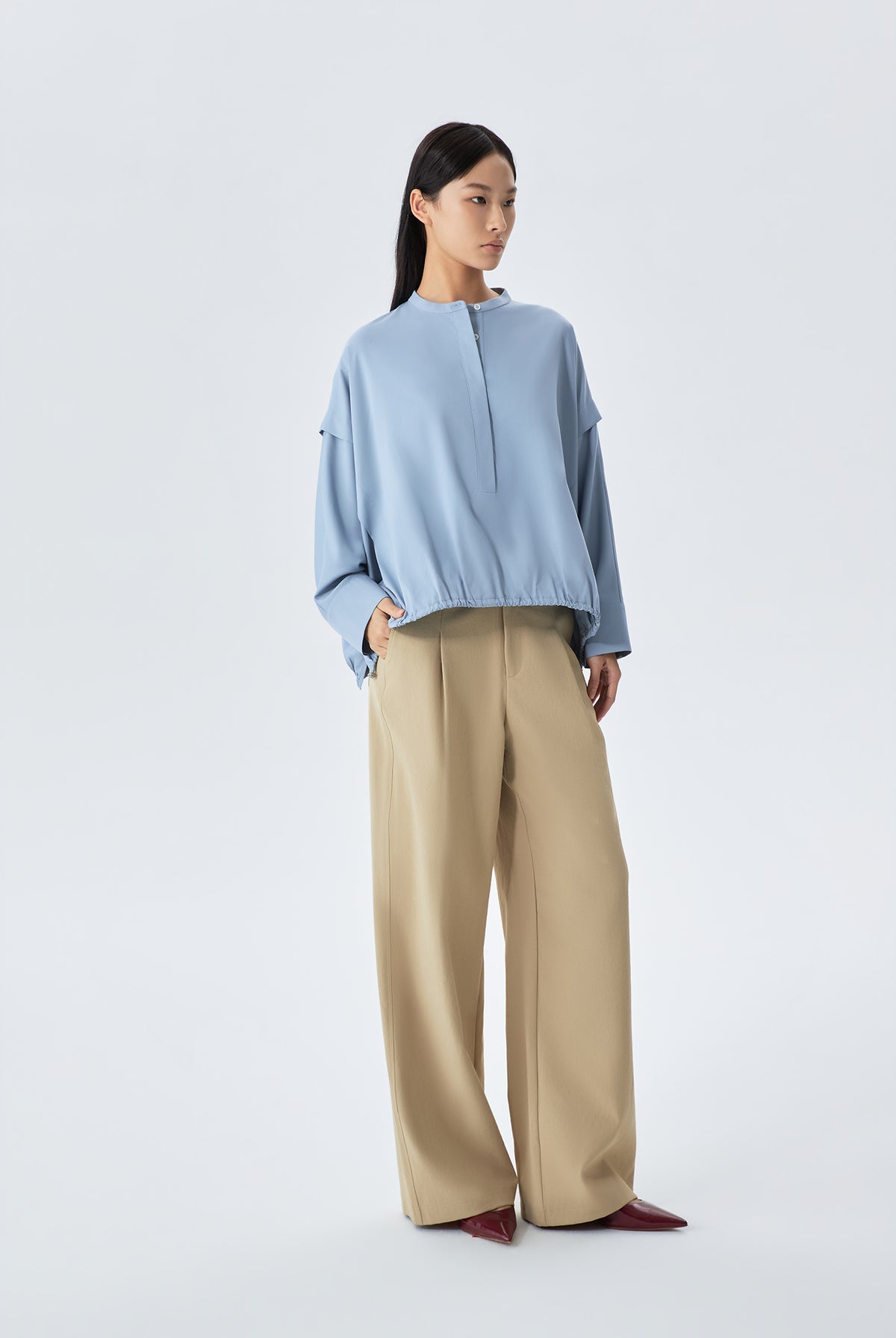 Relaxed-Fit Blouson Top