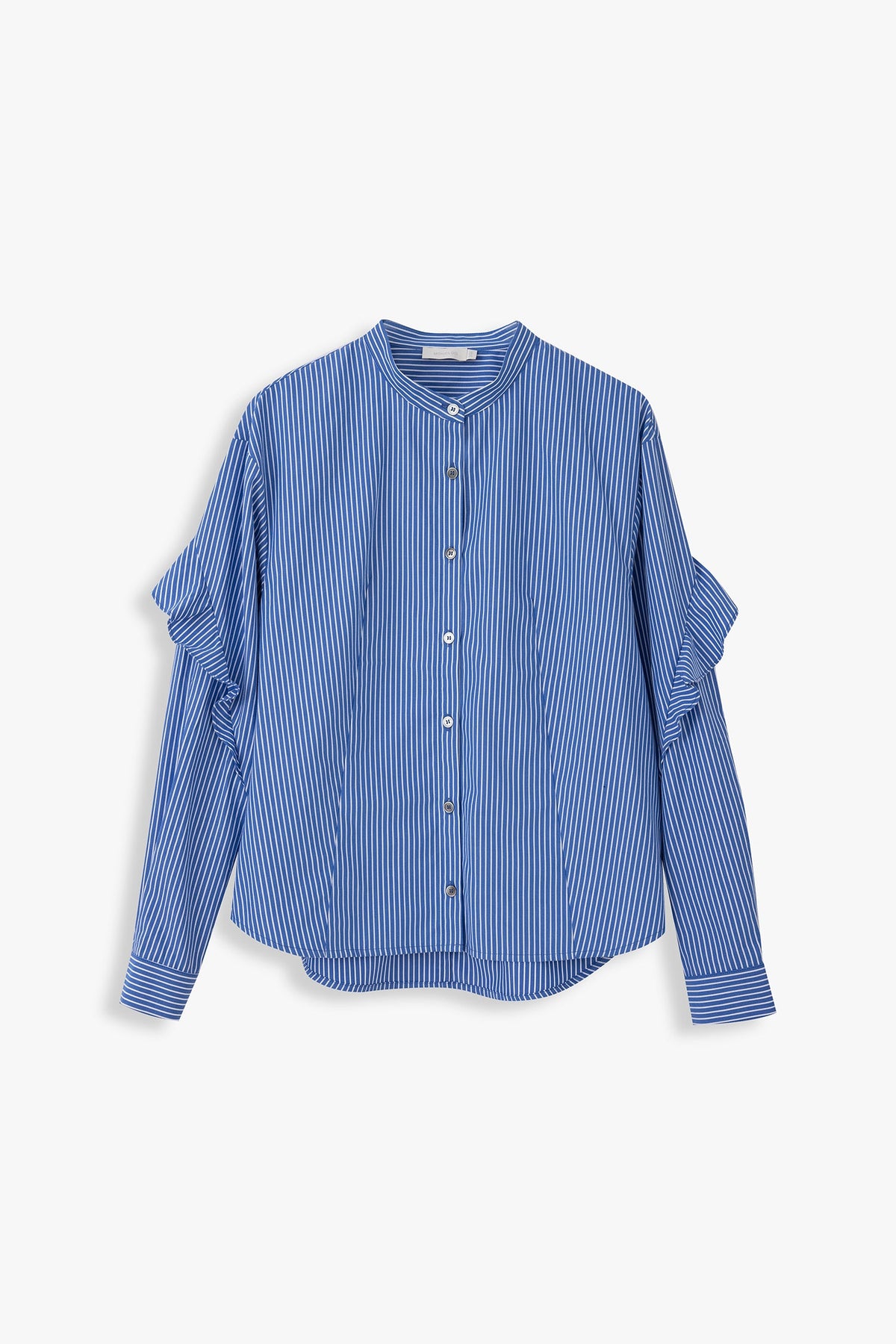 Bess Striped Open Front Flute Sleeve Shirt