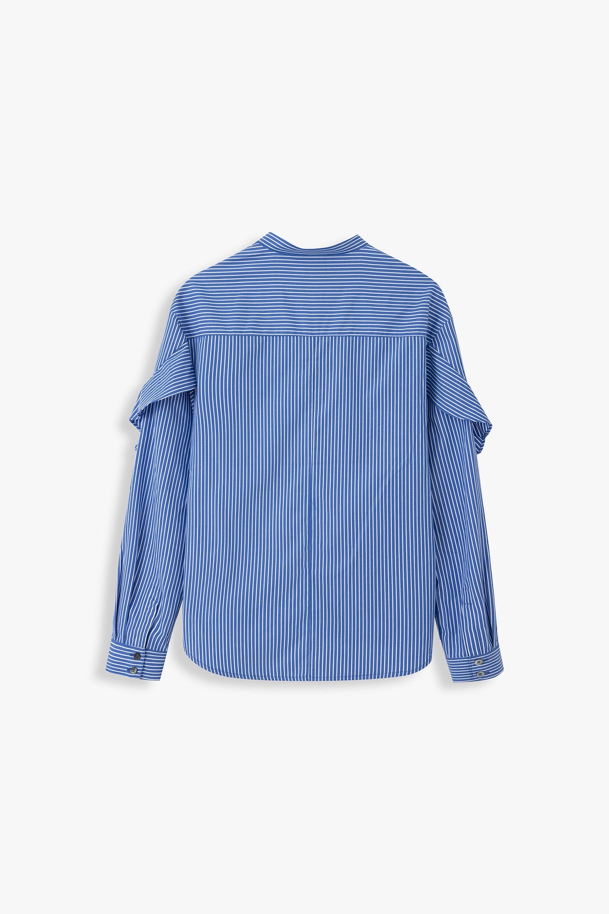 Bess Striped Open Front Flute Sleeve Shirt