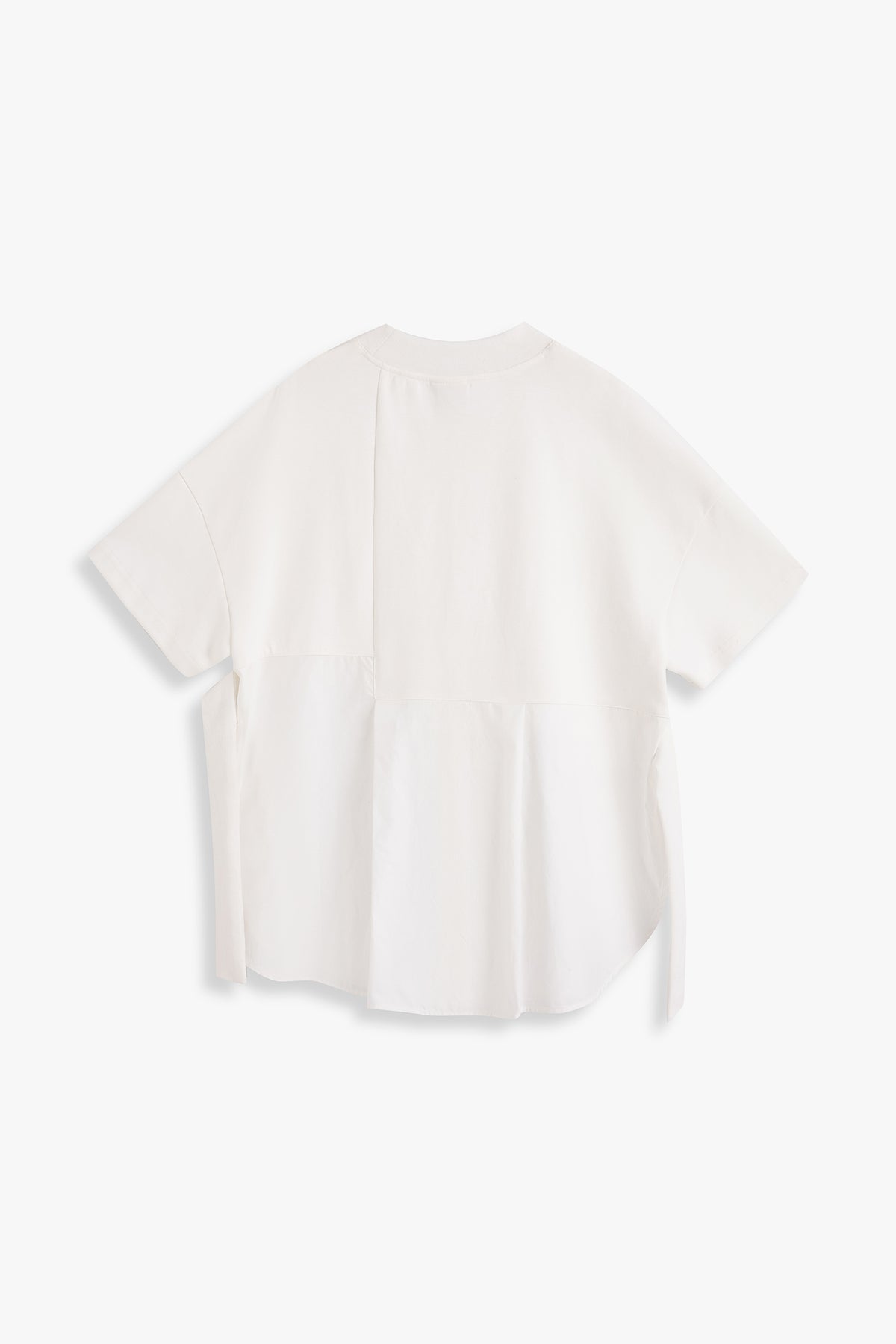 Asymmetric Mixed Fabric Top