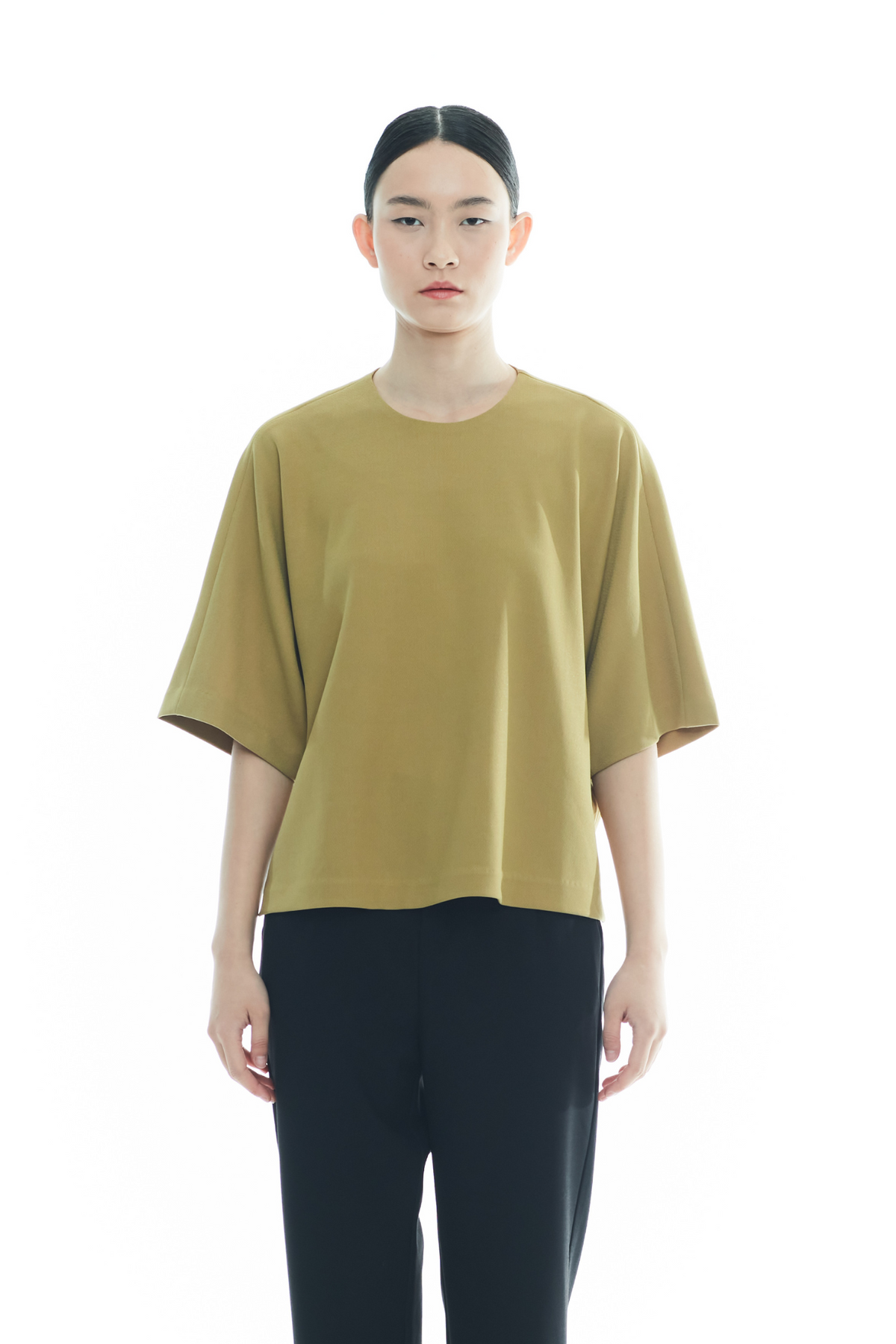 Back-Pleated Dolman Sleeve Top
