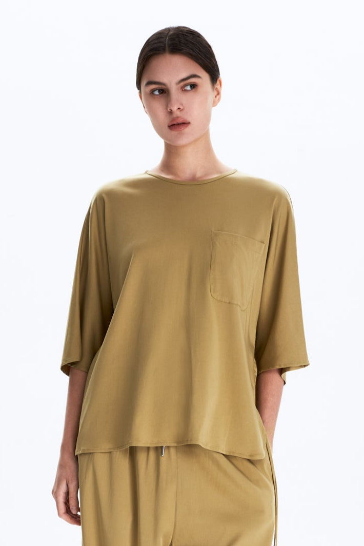 Round Neck Top With Back Opening