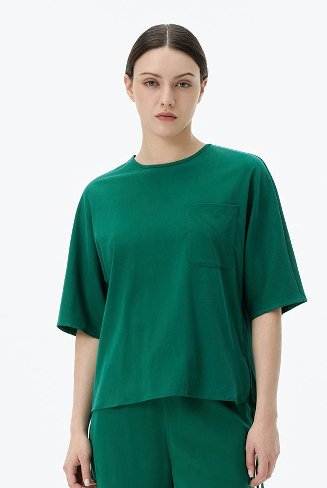 Round Neck Top With Back Opening