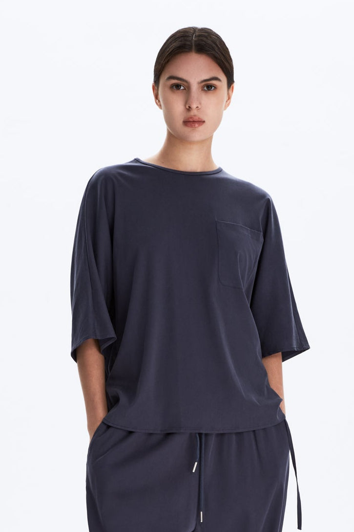 Round Neck Top With Back Opening
