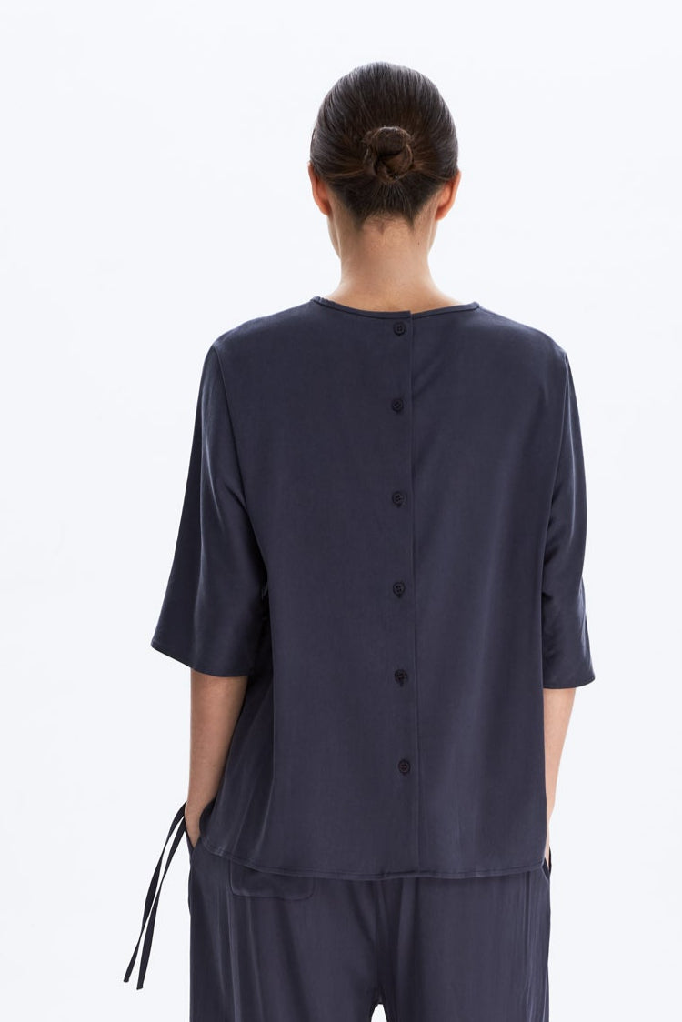 Round Neck Top With Back Opening