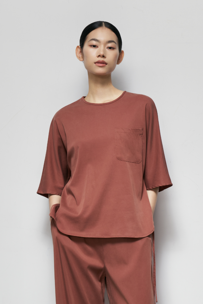 Round Neck Top With Back Opening