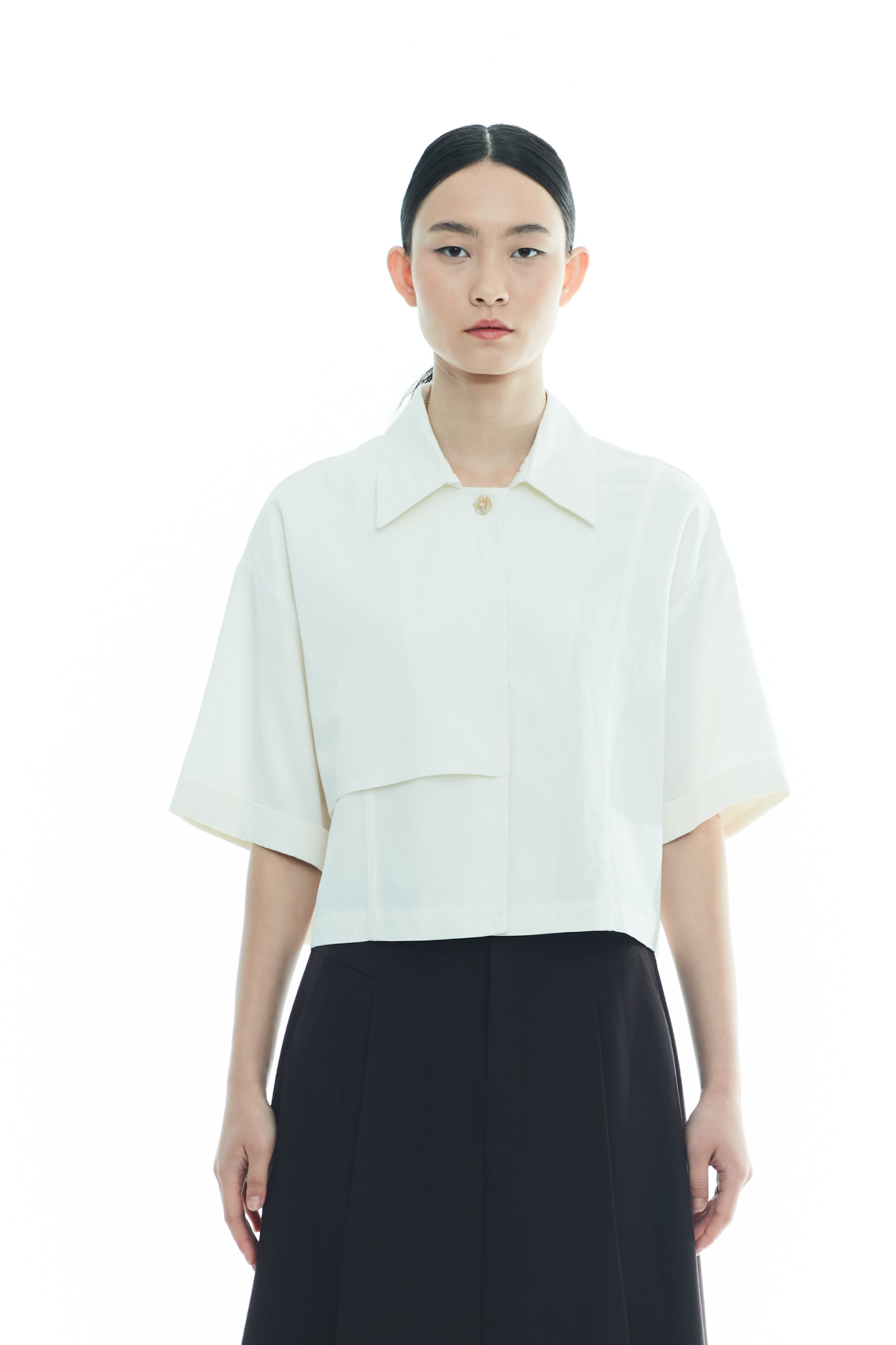 Cropped Trench Top