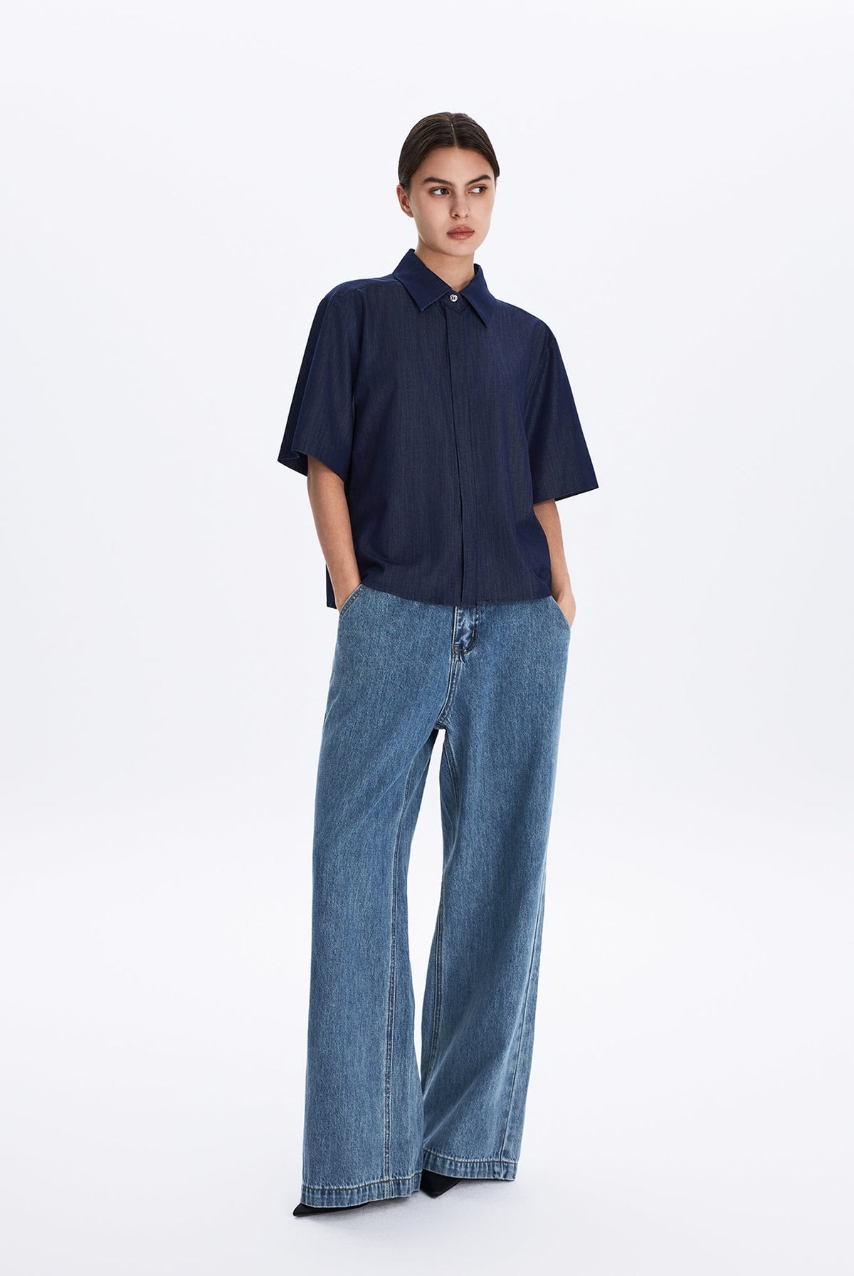 Boxy Short Sleeve Tencel Shirt