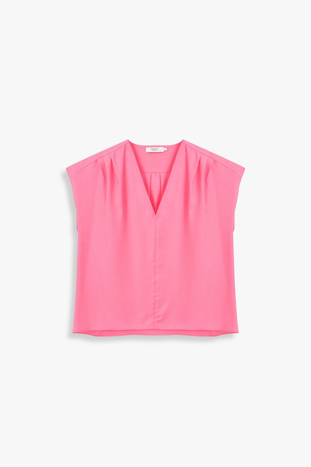 V-Neck Pleated Shoulder Top