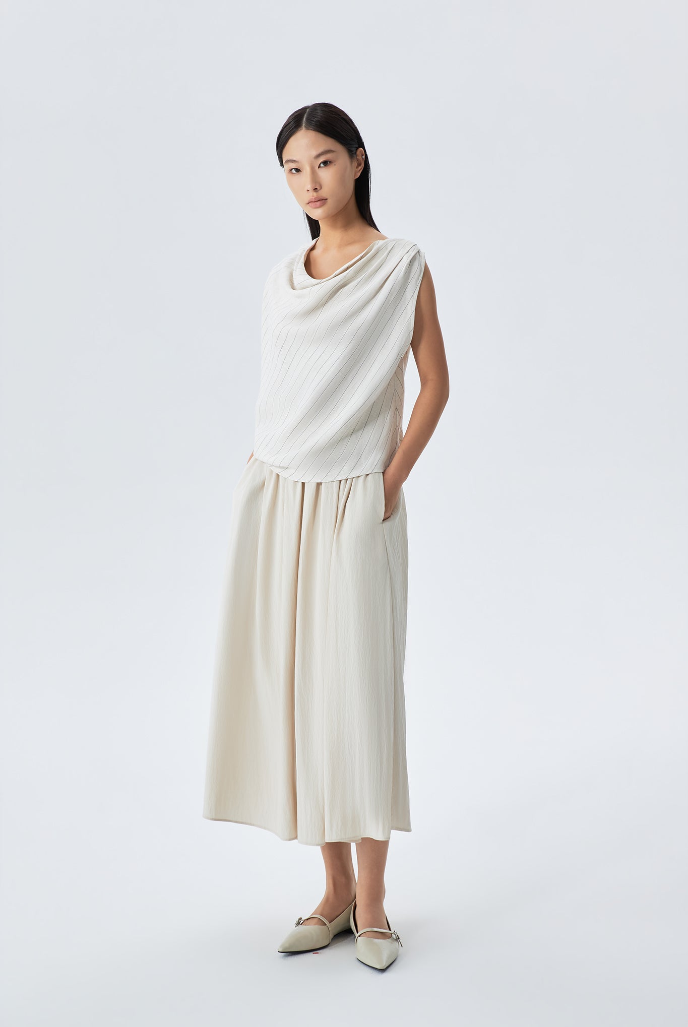 Fia Asymmetric Sleeve Linen Top