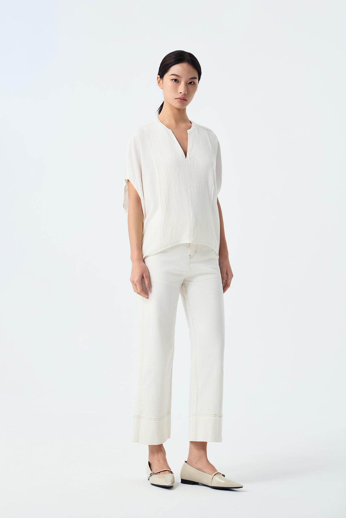 Natalie Pintuck Batwing Blouse