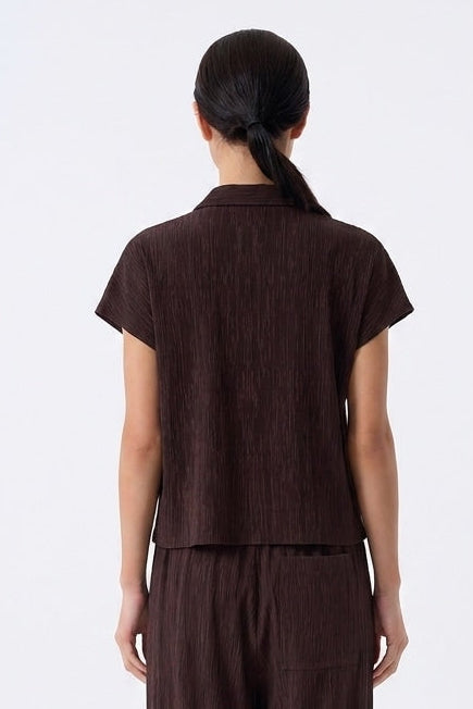 Amara Textured V-Neck Boxy Top