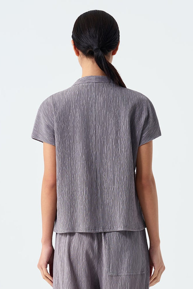 Amara Textured V-Neck Boxy Top