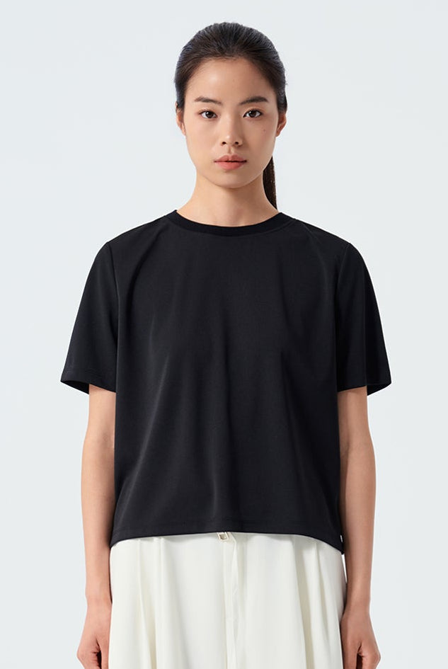 Kelly Ribbed Contrast Collar Top
