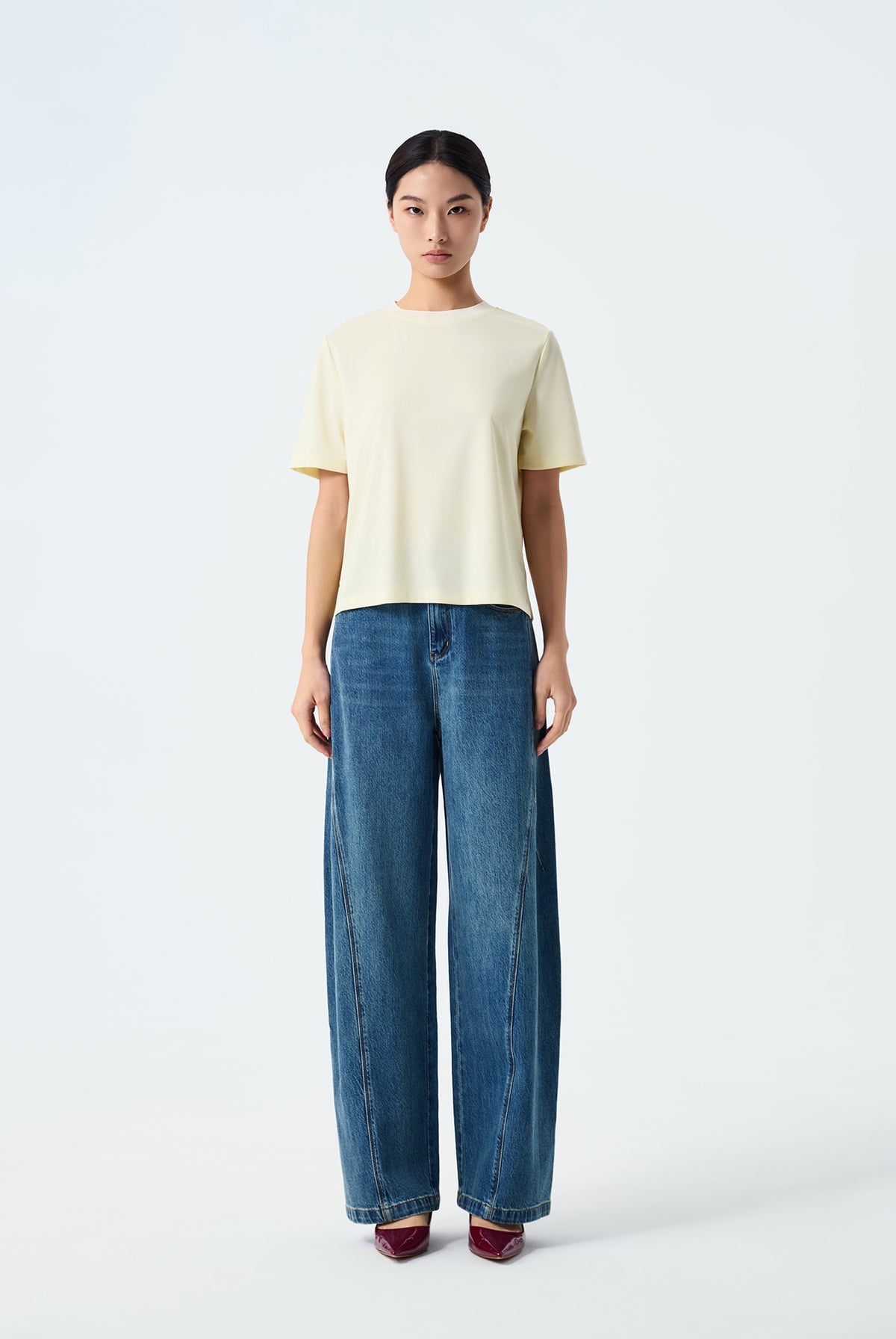 Kelly Ribbed Contrast Collar Top