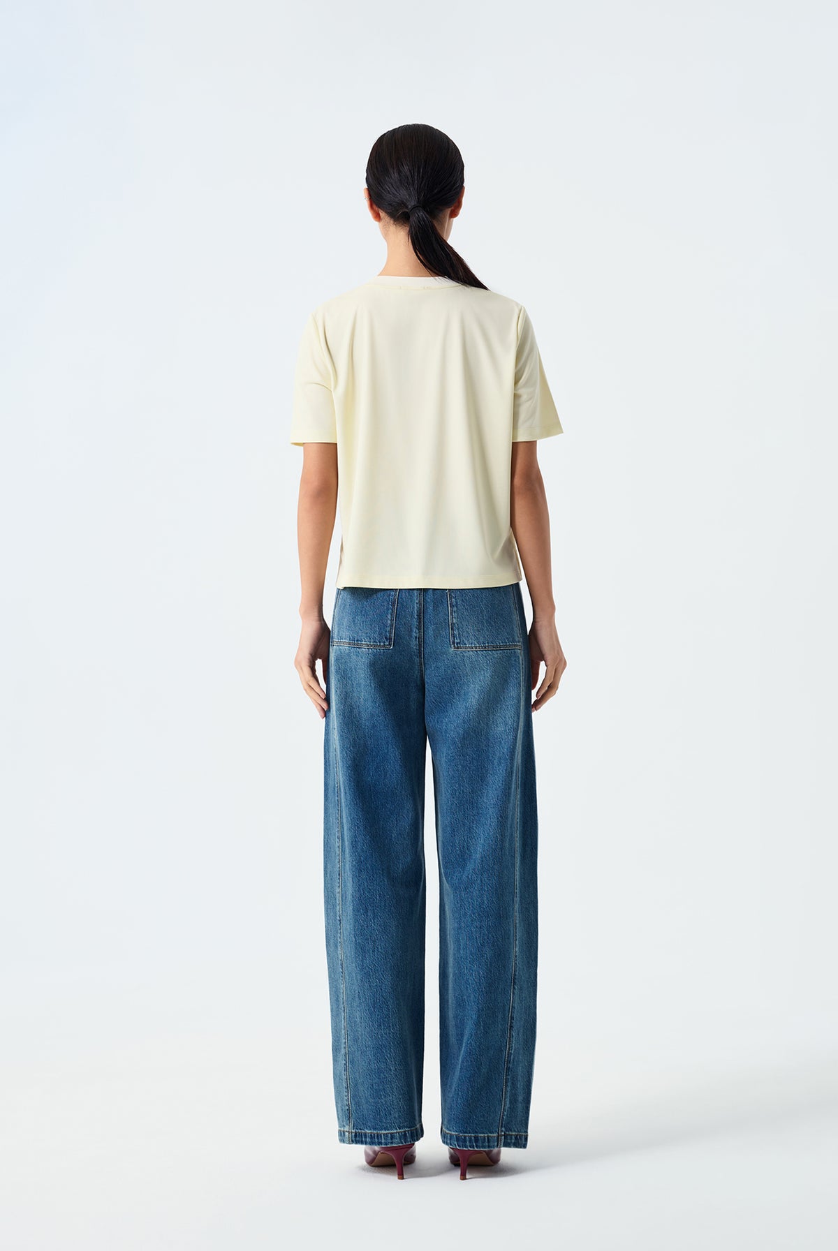 Kelly Ribbed Contrast Collar Top