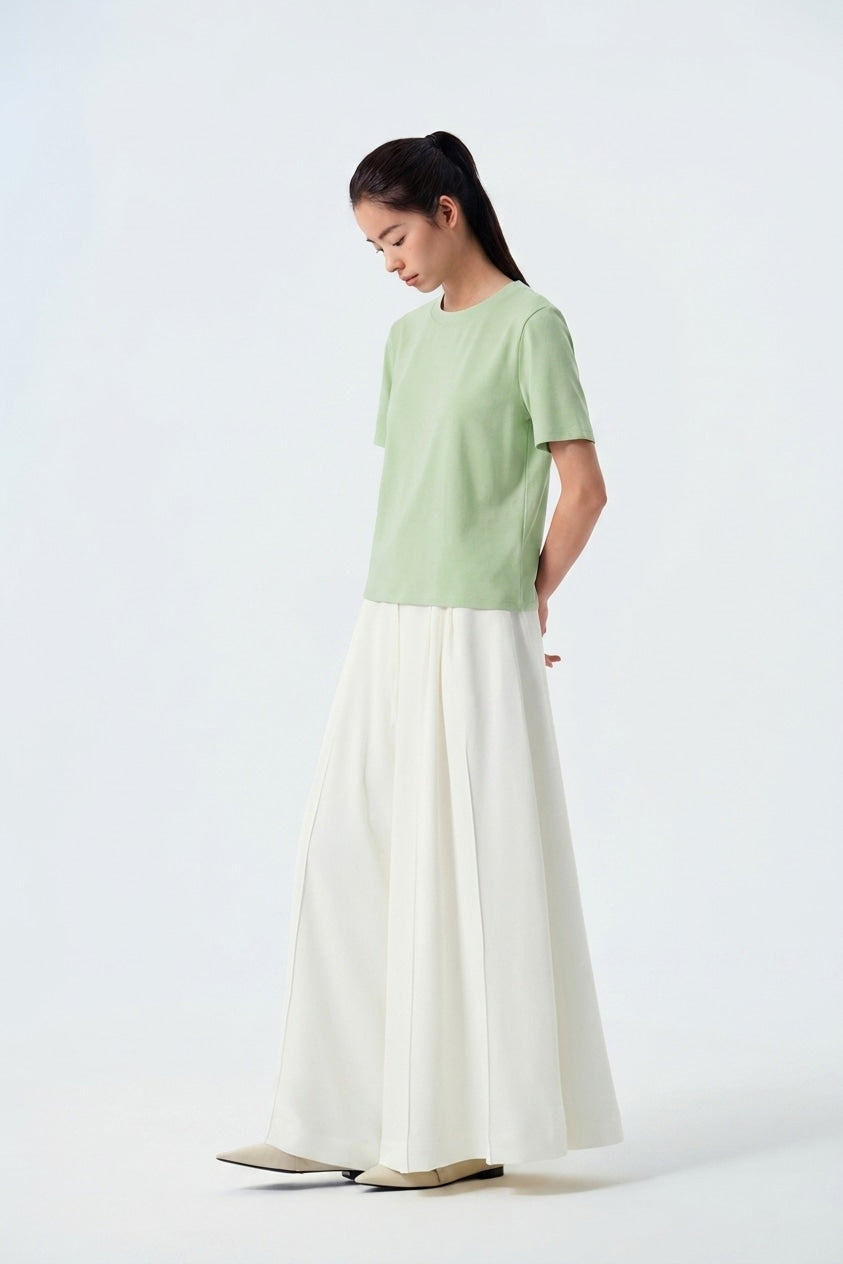 Karah Satin Rib-Trim Boxy Top