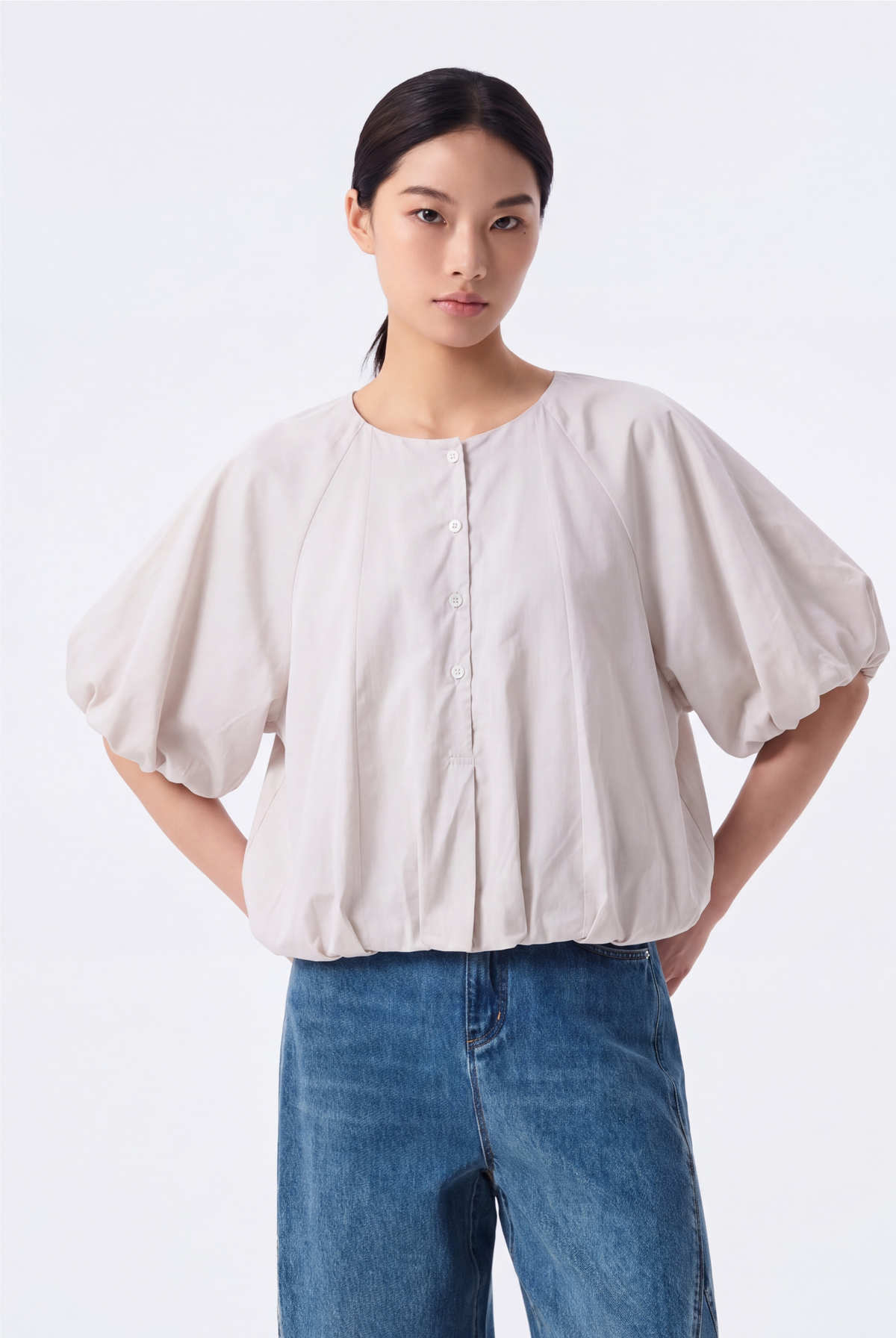 Riley Bubble Raglan Sleeve Top