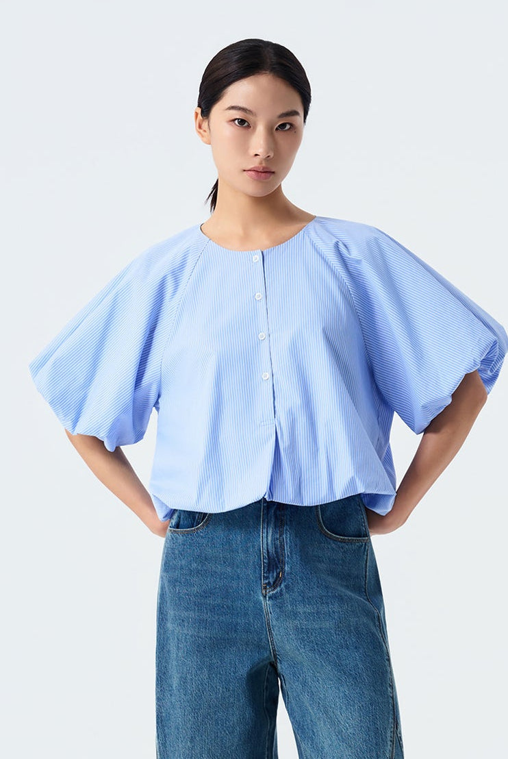 Jude Stripe Bubble Sleeve Top