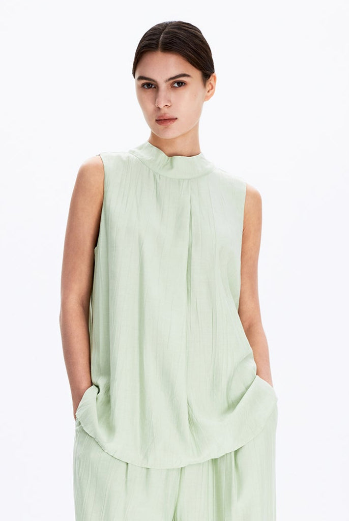High-Neck Sleeveless Top