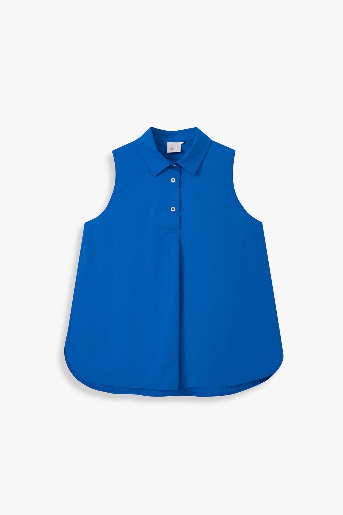 Sleeveless Collared Placket Shirt