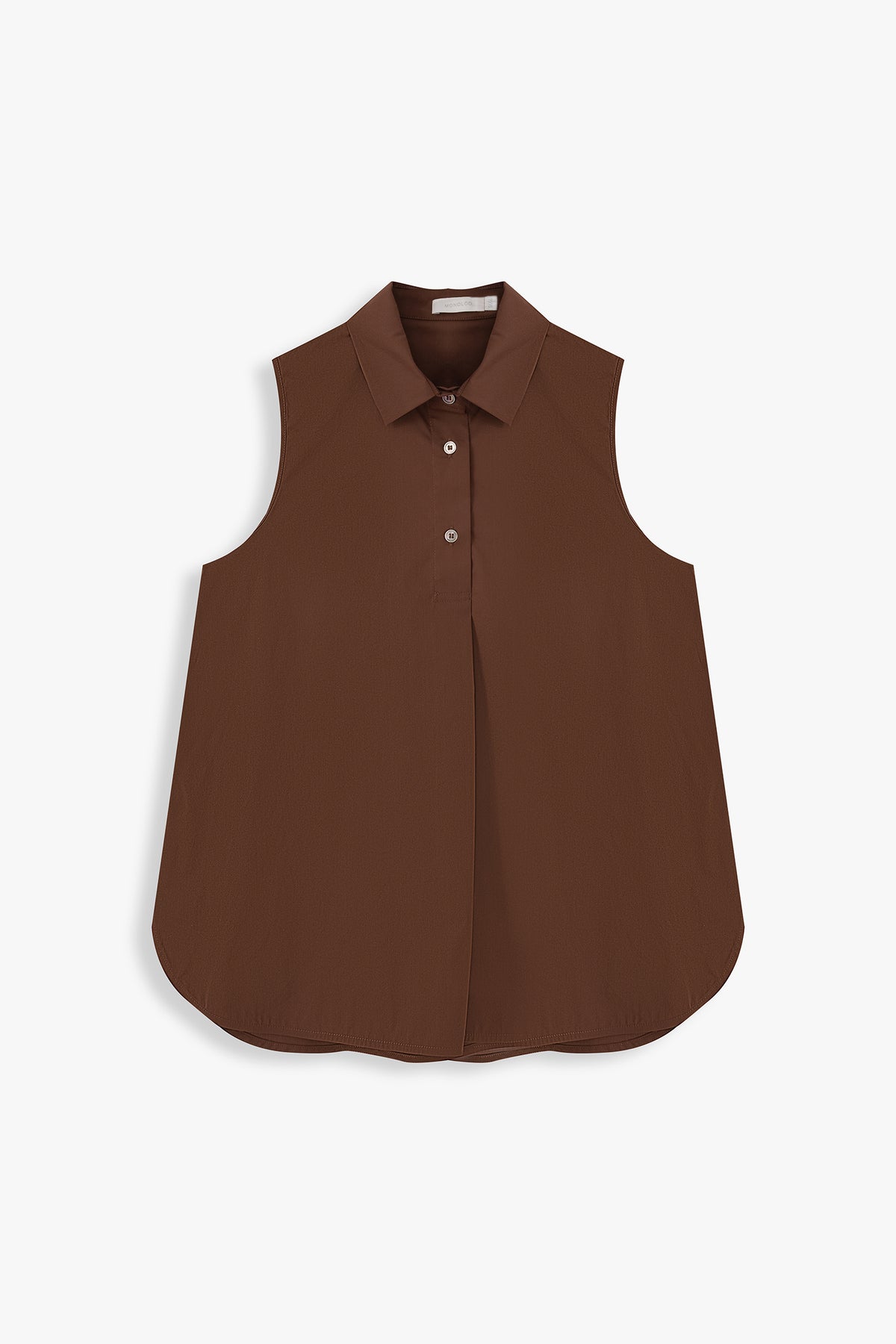 Sleeveless Collared Placket Shirt