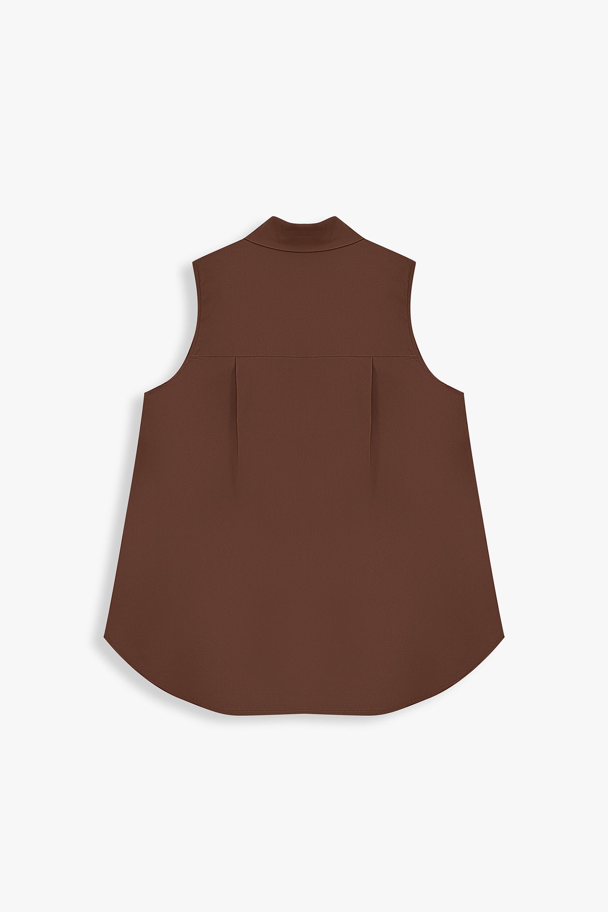 Sleeveless Collared Placket Shirt