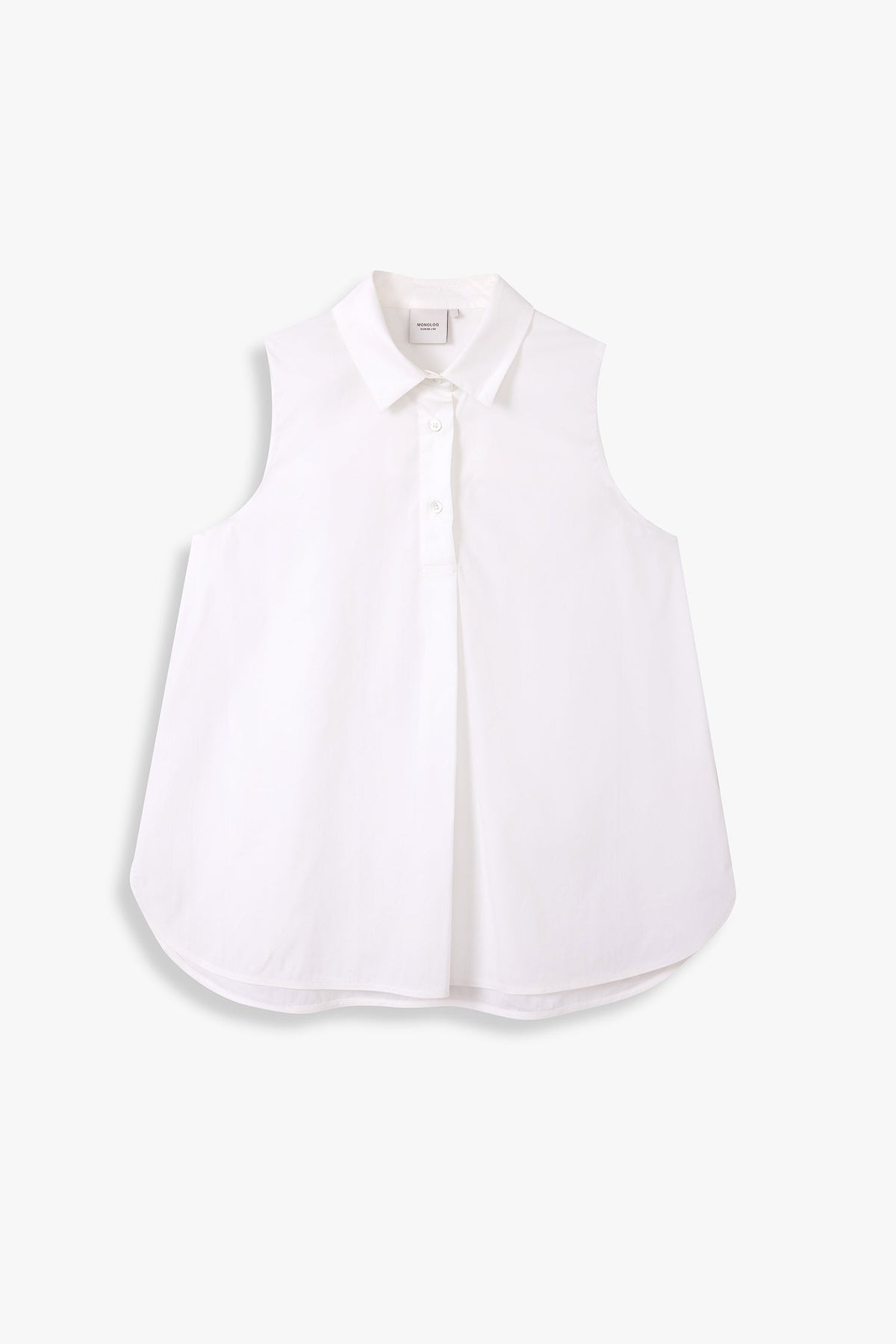 Sleeveless Collared Placket Shirt