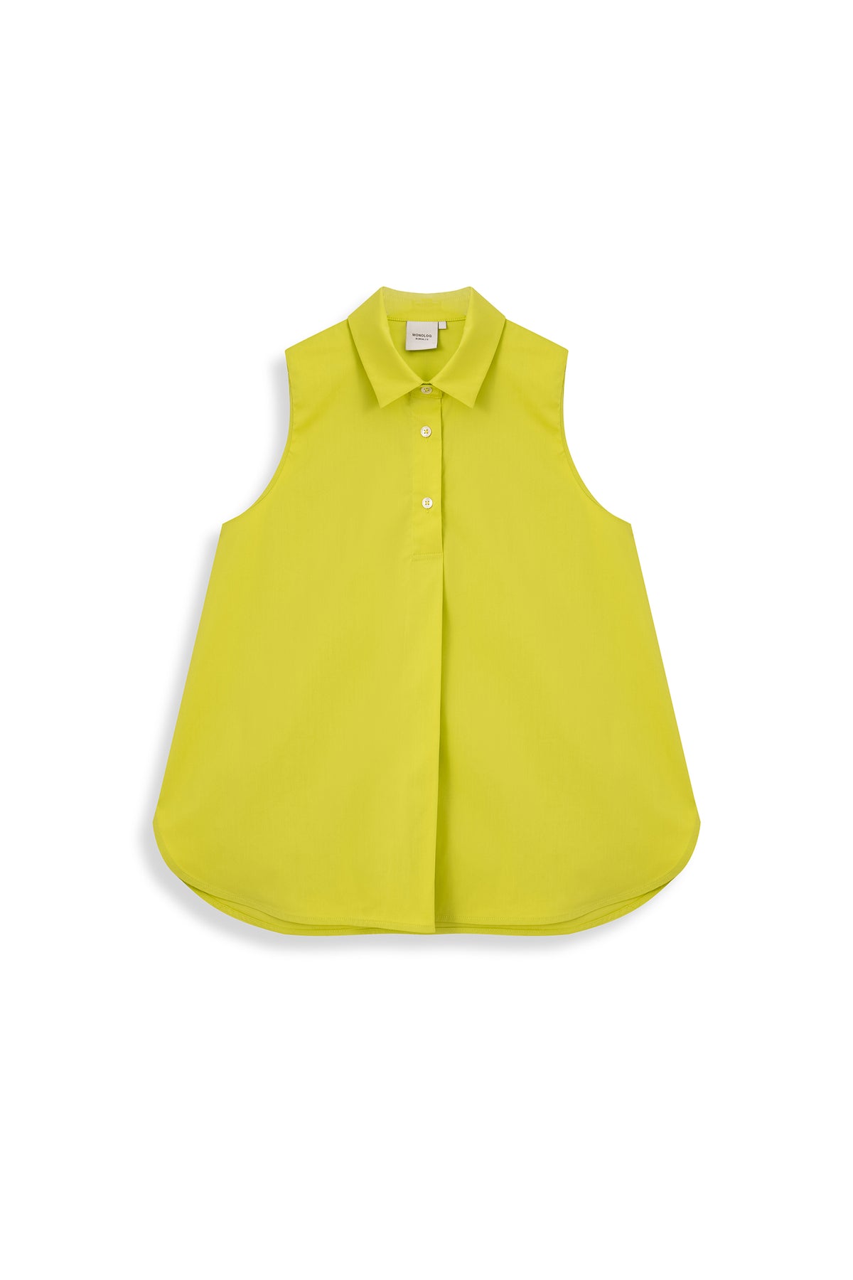 Sleeveless Collared Placket Shirt