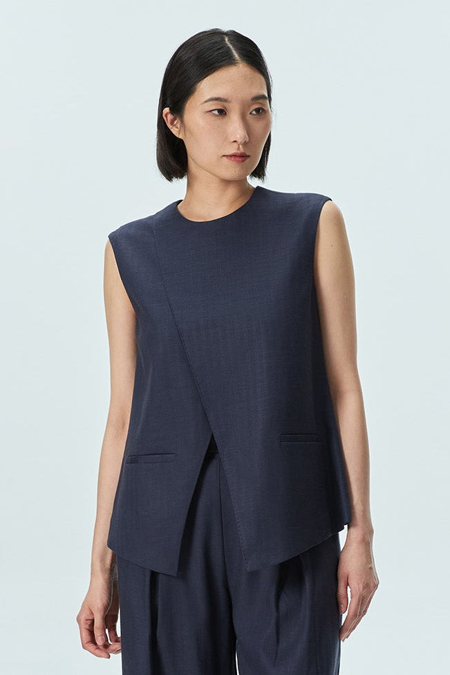 Asymmetric Sleeveless Vest
