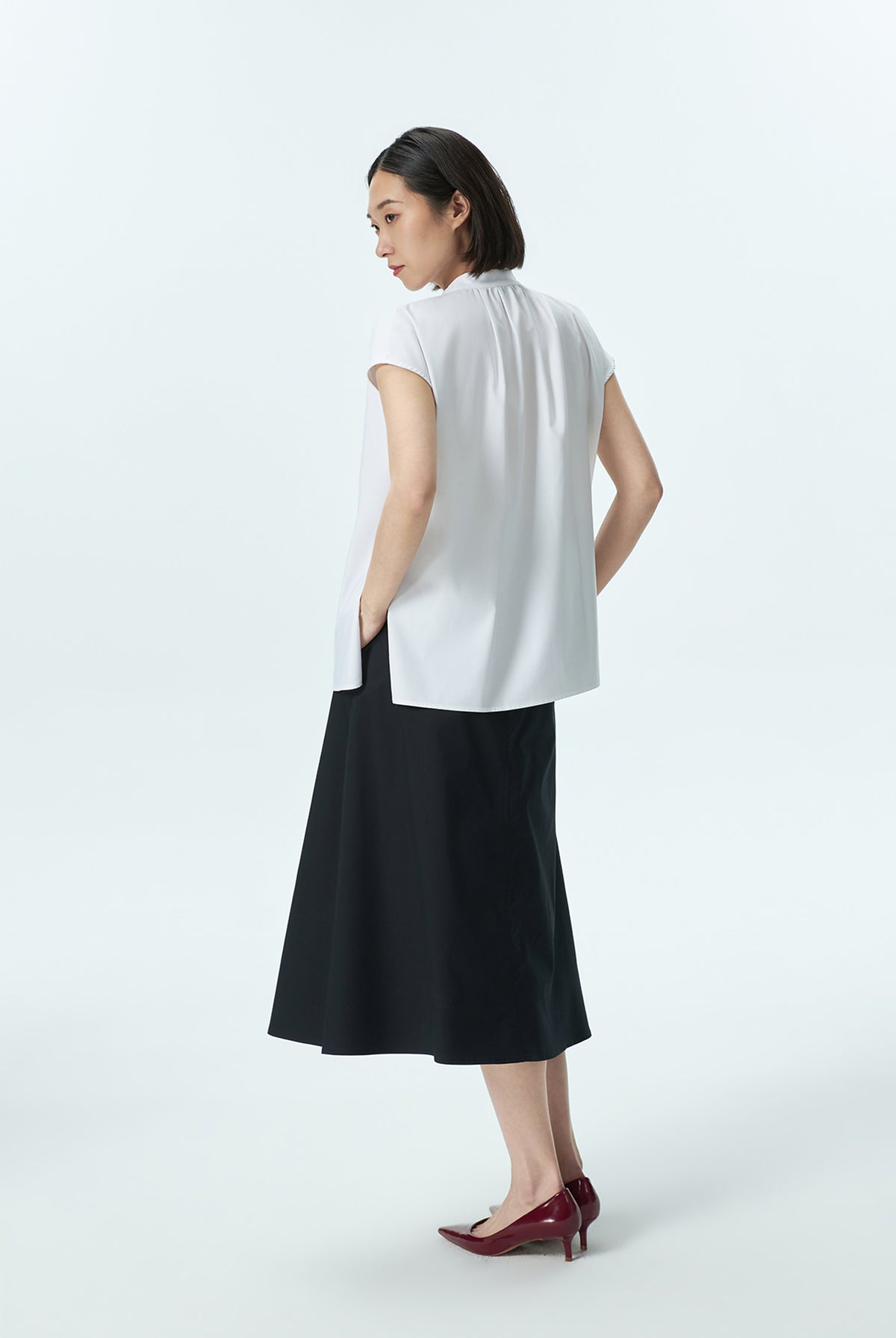 Boxy Gathered Neck Top