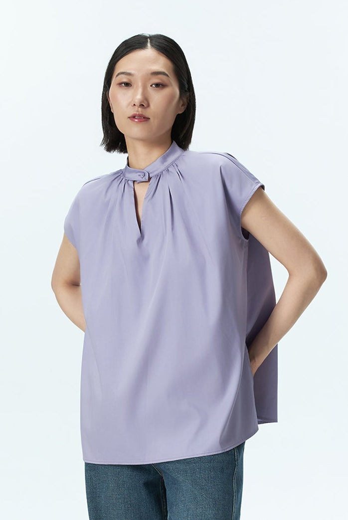 Boxy Gathered Neck Top