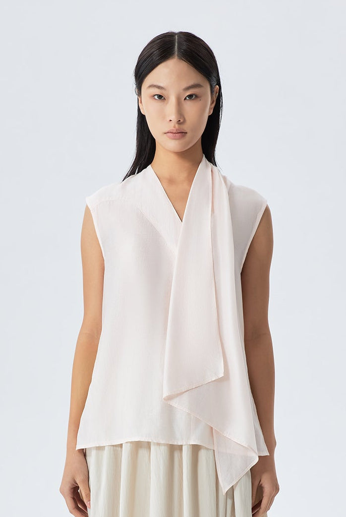 Clara Front-Drape Sleeveless Top